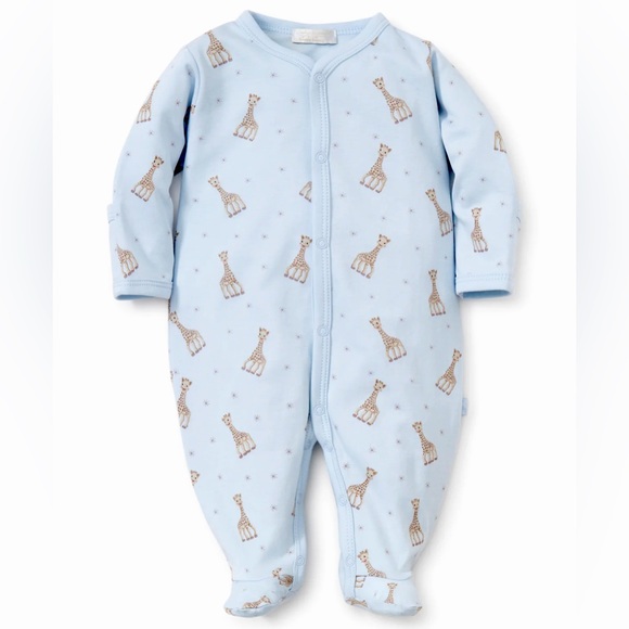 Sophie La Girafe Blue Print Footie One-Piece Size 6M - Picture 1 of 4